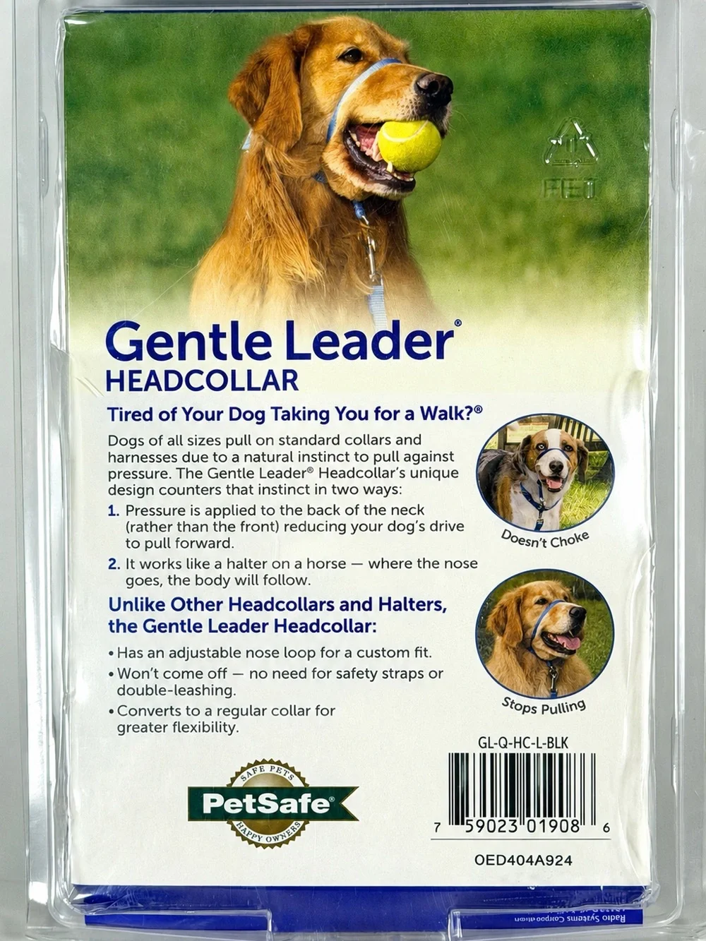PetSafe Gentle Leader Headcollar Large Black No Pull Dog Training Collar